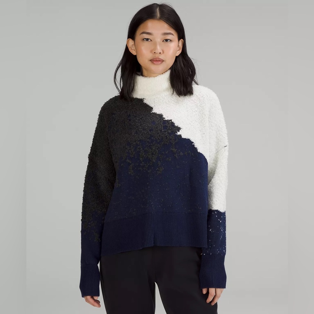 Ombre Knit Textured Turtleneck